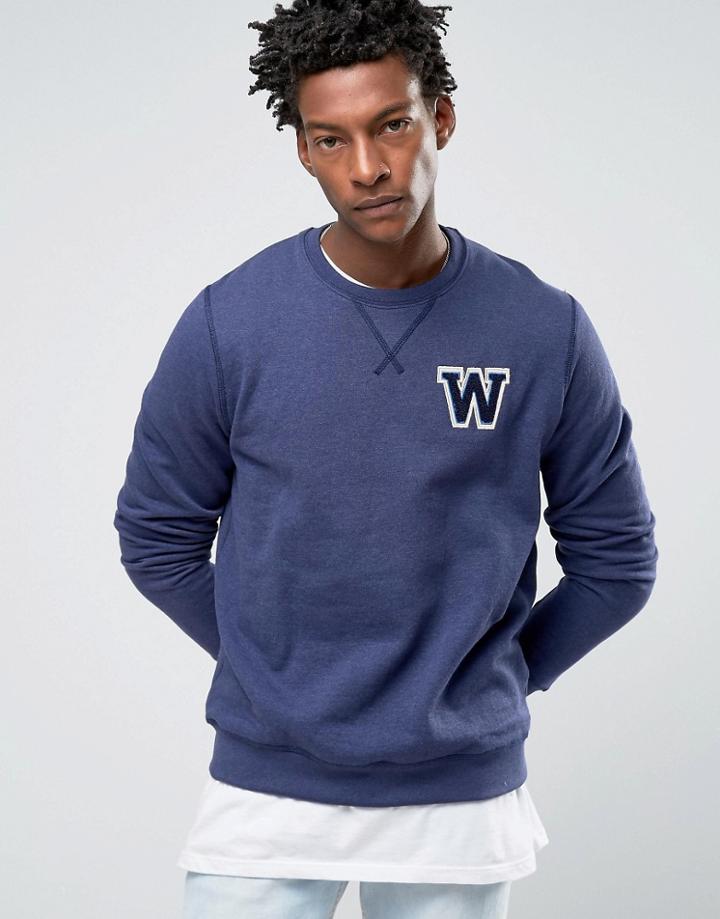 Wrangler Aplique Crew Sweatshirt - Blue