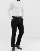 Asos Design Slim Tuxedo Suit Pants In Black 100% Wool