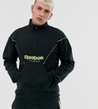 Reebok Half Zip Sweatshirt In Black Exclusive To Asos