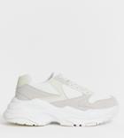 Asos Design Sneakers In White Mesh With Chunky Sole - White