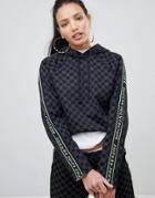 Juicy By Juicy Couture Monogram Logo Tape Hoodie With Split Sleeves - Black