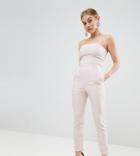 Boohoo Petite Bandeau Tailored Jumpsuit - Pink