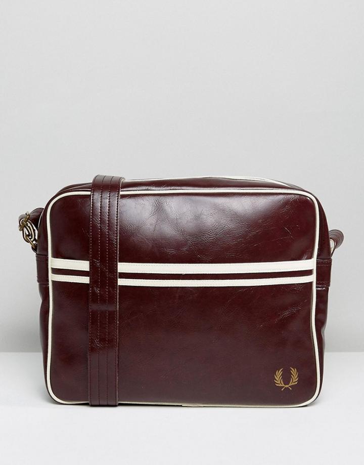 Fred Perry Messenger Bag In Maroon - Red