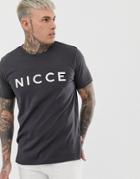 Nicce T-shirt In Coal With Logo-gray