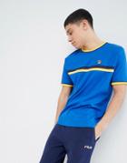 Fila Vintage Ringer T-shirt With Stripe Panel In Blue - Blue