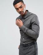 Asos Skinny Shirt In Charcoal - Gray