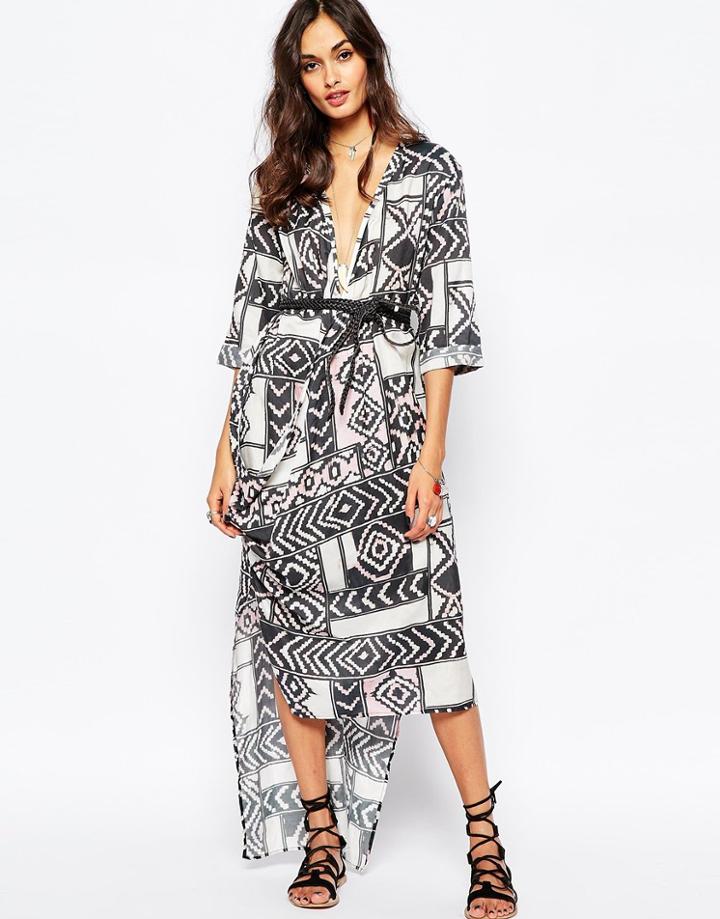 Stevie May Serpent Trail Silk Mix Printed Maxi Dress - Multi