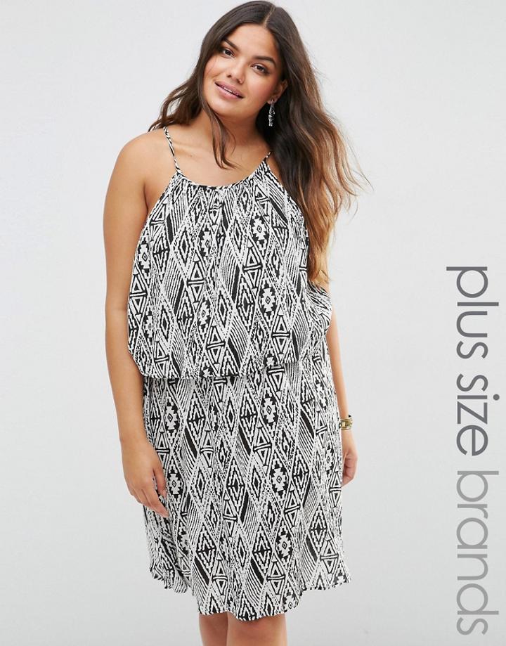 Diya Plus Dress In Geo Print