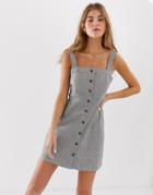 Hollister Pinstripe Button Down Dress - Gray