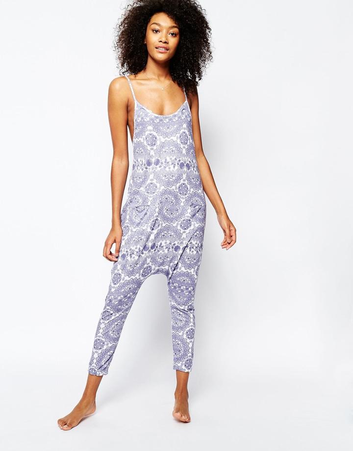 Chelsea Peers Patterned Slouchy Jumpsuit - Blue
