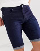 Apt Denim Shorts In Dark Wash Blue - Blue