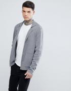 Asos Knitted Blazer In Gray - Gray