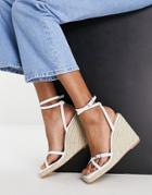 Topshop Wilma High Wedge Espadrilles In White