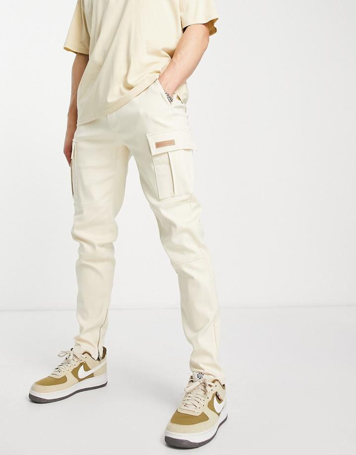 Sixth June Utility Cargo Pants In Beige-neutral