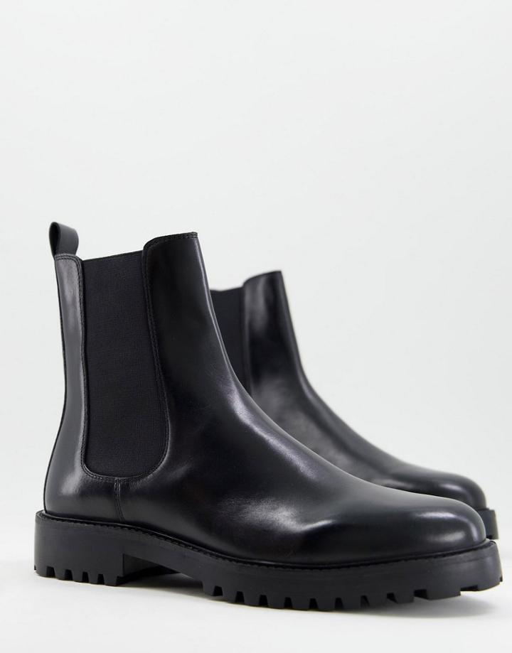 Walk London Cole High Chelsea Boots In Black