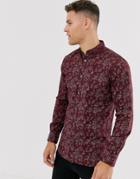 French Connection Floral Print Shirt-red