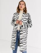 Gianni Feraud Zebra Felt Tailored Coat-multi