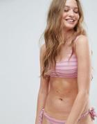 Rip Curl Textured Stripe Cami Bikini Top-pink