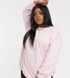 Asos Design Curve Super Oversized Lightweight Sweat With Side Splits In Lilac-purple