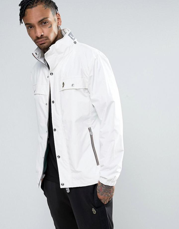 Luke 1977 Brownhills Jacket Concealed Hood Sport Zip In White - White