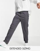 Asos Design Skater Fit Chinos With Relaxed Leg In Charcoal-gray