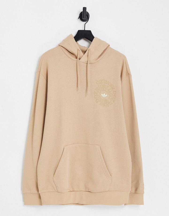 Adidas Originals Graphics Ozworld Hoodie In Magic Beige-neutral