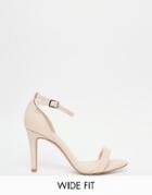 New Look Wide Fit Barely There Heels - Beige