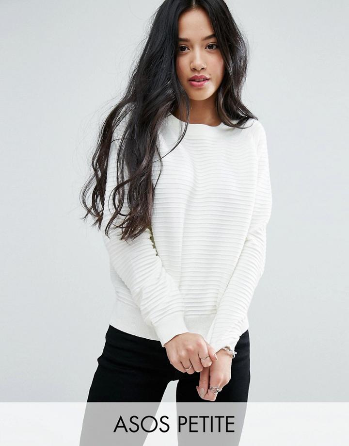Asos Petite Sweater In Ripple Stitch - Cream