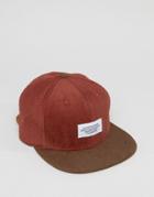 Wesc Cord And Suede Peak Snapback - Red