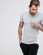 Asos Muscle Fit Crew Neck T-shirt - Gray