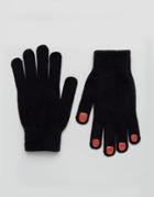 Monki Nail Design Gloves With Touch Screen - Black