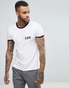 Lee Retro Logo Ringer T-shirt In White - White