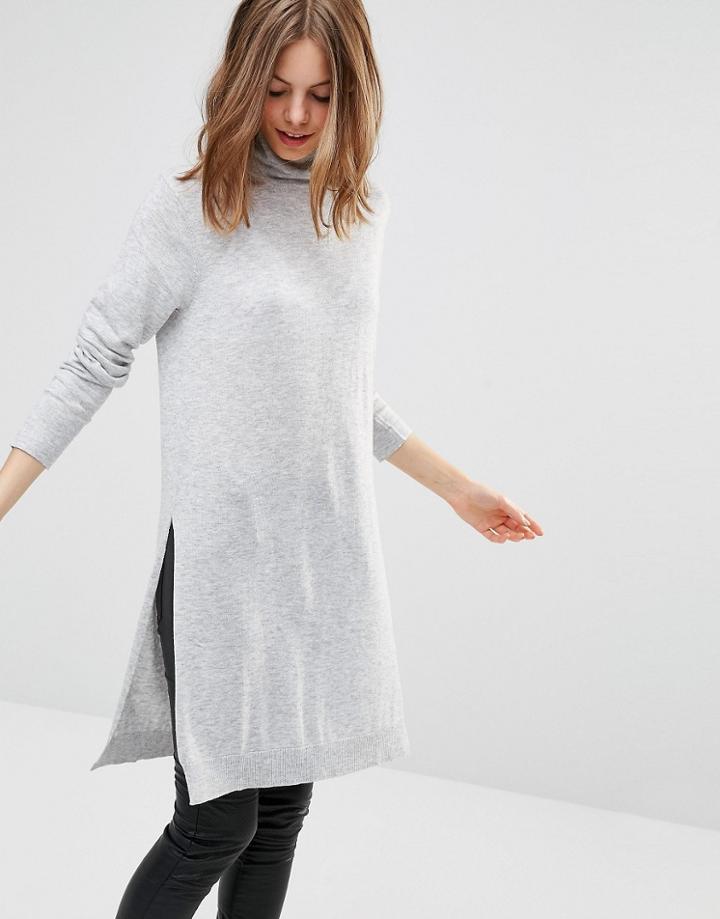Minimum Manda High Neck Sweater - Gray