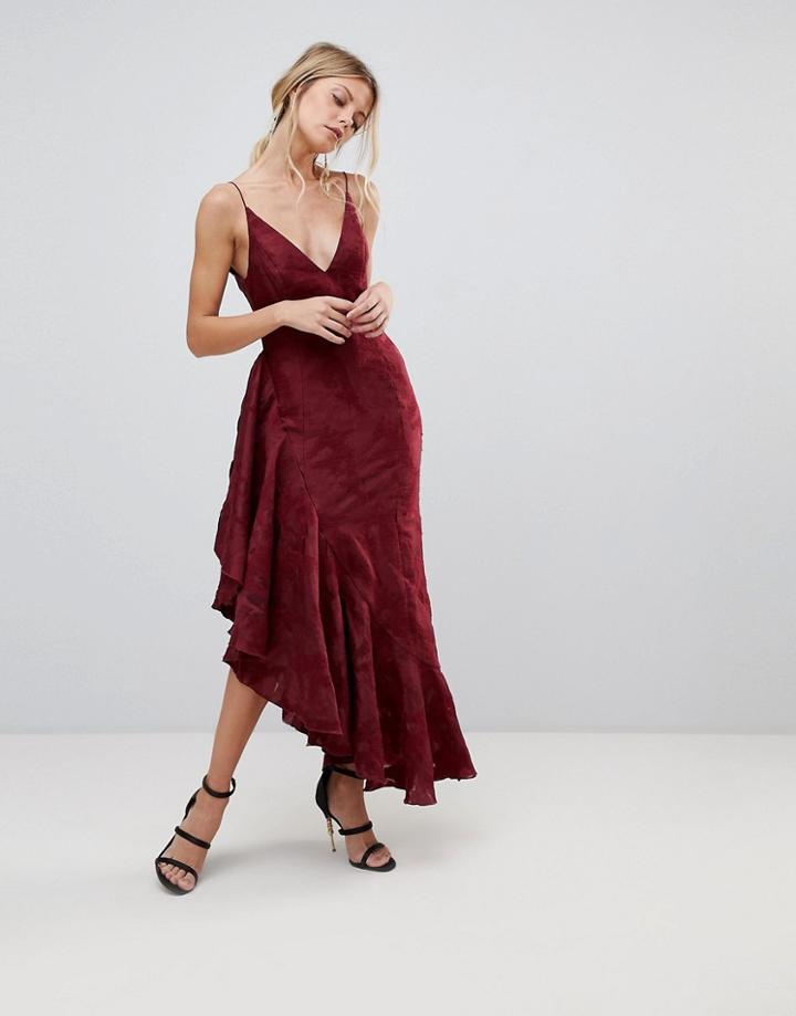 C/meo Collective Ember Ruffle Midi Dress - Red