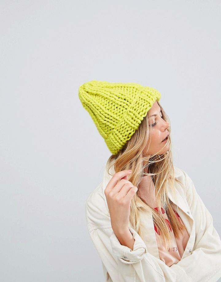 Asos Extra Chunky Beanie - Yellow