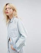 Cheap Monday Slash Shoulder Boxy Denim Shirt - Blue