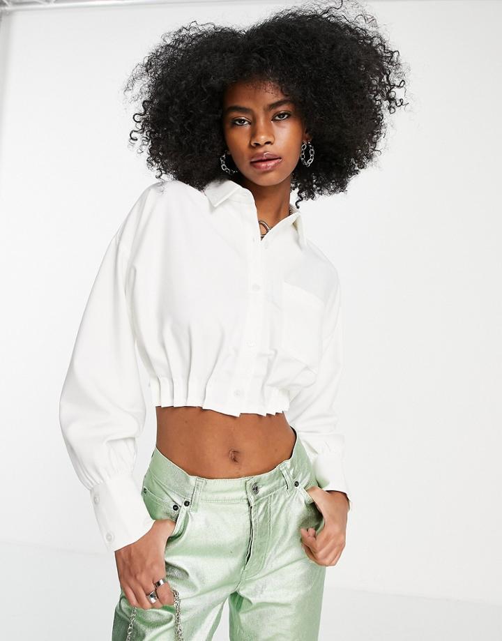 4th & Reckless Pleated Boxy Shirt White