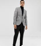 Heart & Dagger Slim Suit Jacket In Prince Of Wales Check-gray