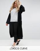 Asos Curve Edge To Edge Duster Jacket - Black