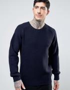 Ymc Moss Knitted Crew Neck Sweater - Navy