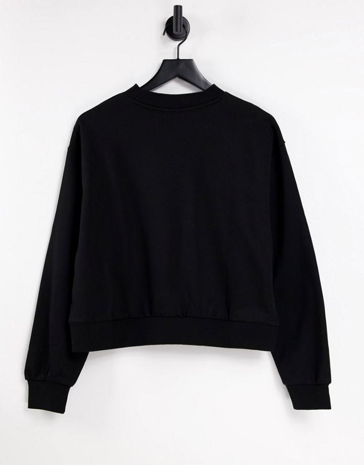 Weekday Amaze Organic Cotton Sweatshirt In Black