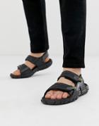 Rider Tender Sandal With Chunky Sole In Black - Black