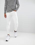 Pull & Bear Super Skinny Jeans In White With Biker Knee - White