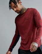 Oakley Training Tech Long Sleeve Top Regular Fit In Dark Red Marl - Red