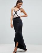 Asos Scuba Fishtail Maxi Skirt - Black