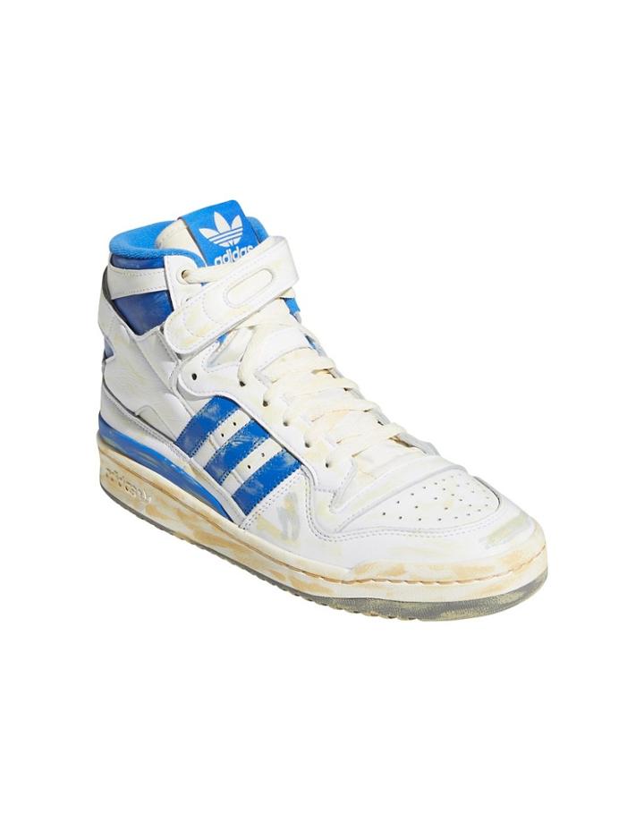 Adidas Originals Forum Hi Sneakers In White And Blue