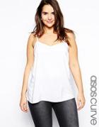 Asos Curve Woven Cami Top In Longer Length - White