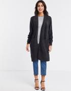 Selected Anna Long Sleeve Knit Cardigan In Gray-grey