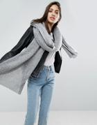 Asos Oversized Long Knit Scarf - Gray