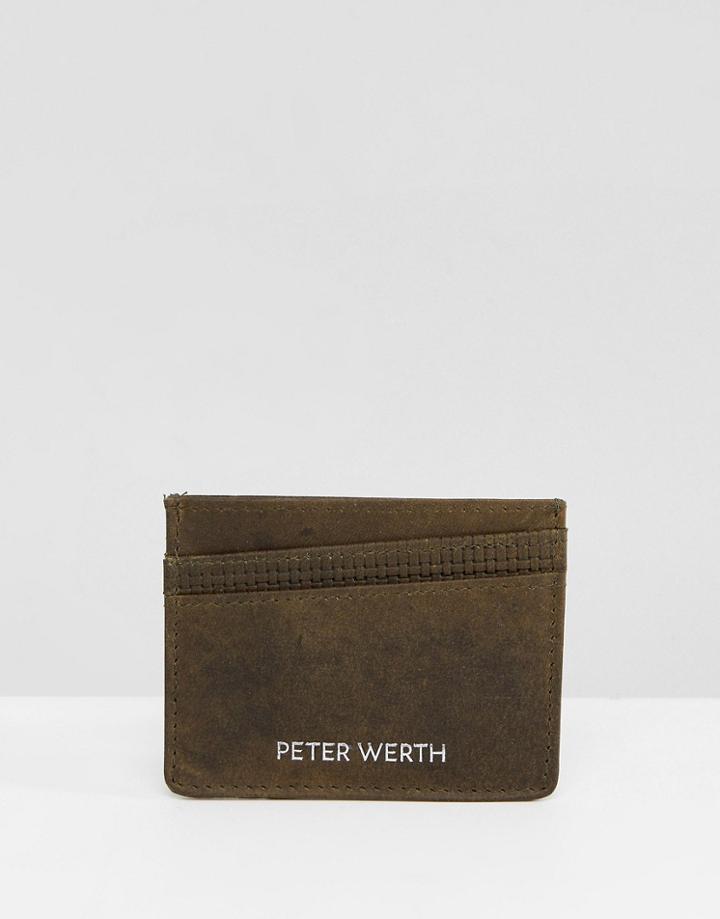 Peter Werth Tully Texture Card Holder - Green